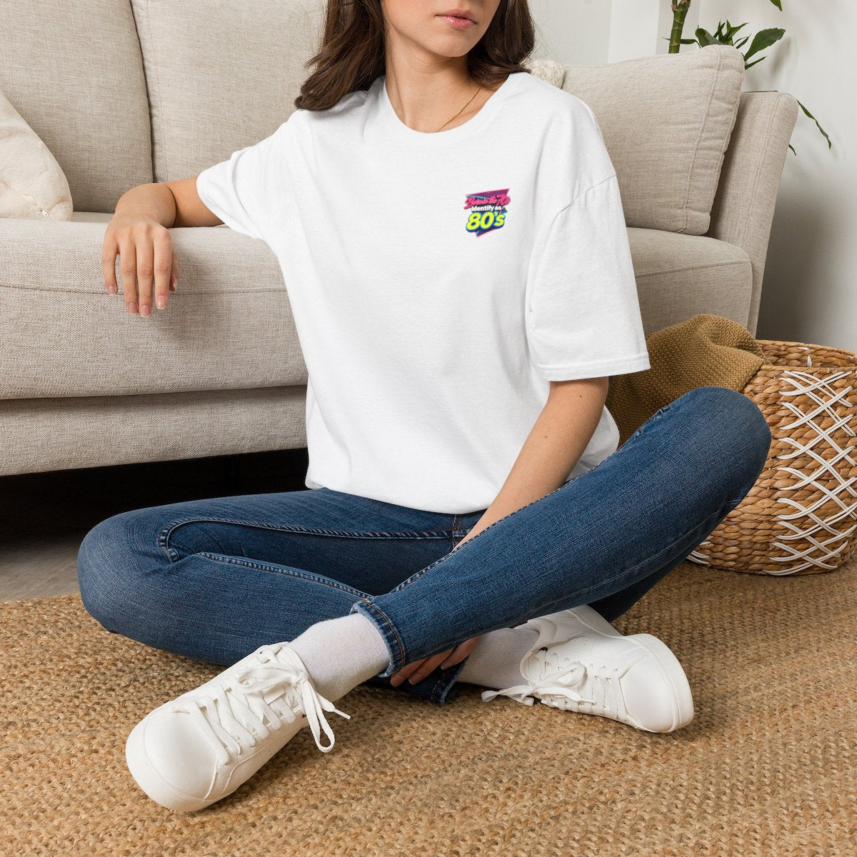 Retro 80s Logo T-Shirt - Vintage Neon Graphic Tee